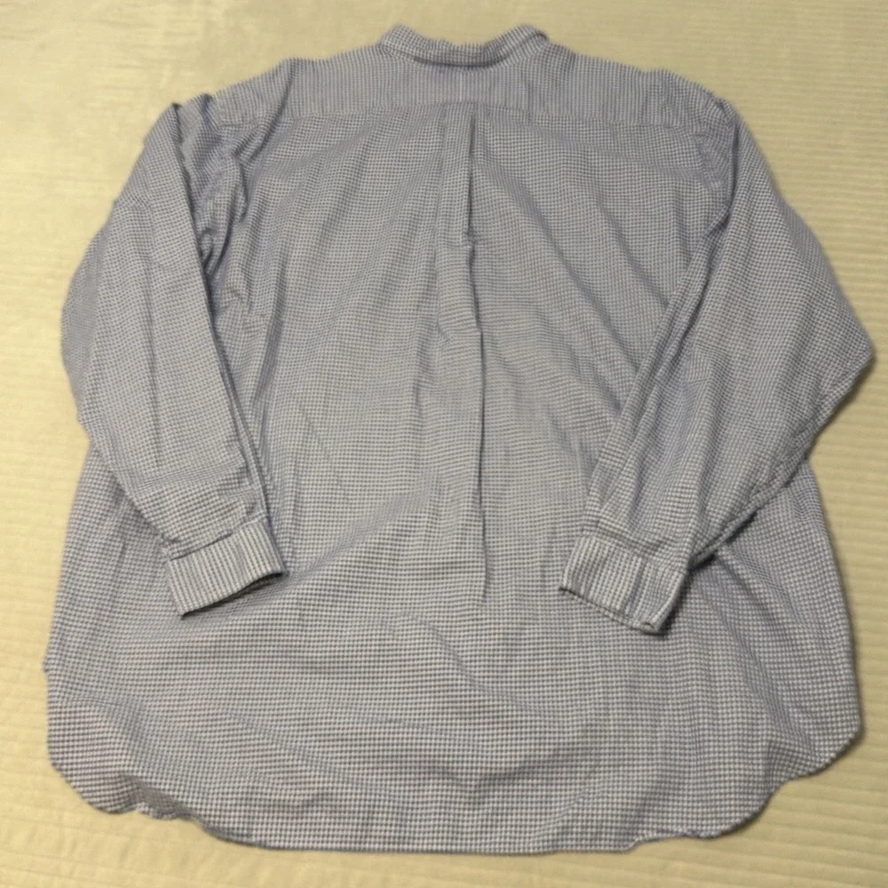 Polo Ralph Lauren Shirt Mens 4XLT Blue Button Down Long Sleeve Check Pony